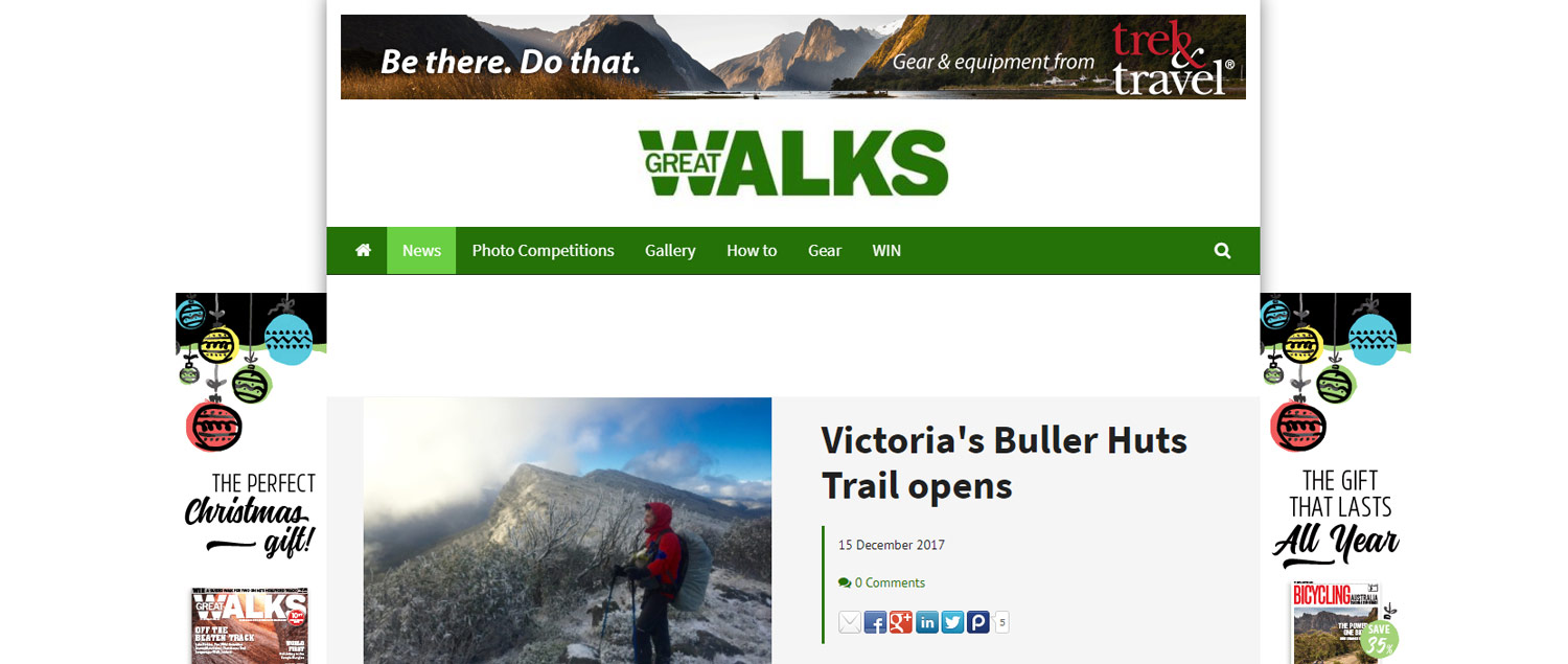 Victoria's Buller Huts Trail opens